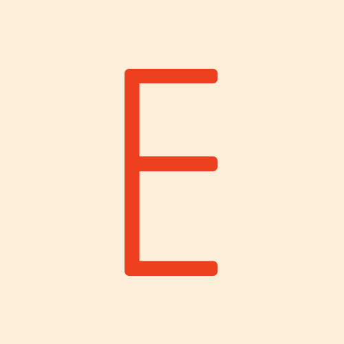 Letra E de la tipografía Elegant Lux Mager