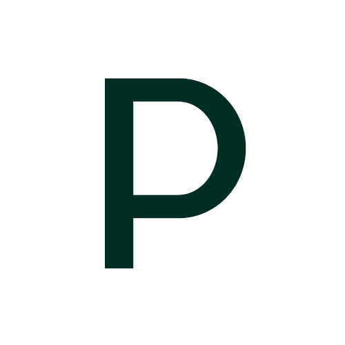 Letra P de la tipografía Pier