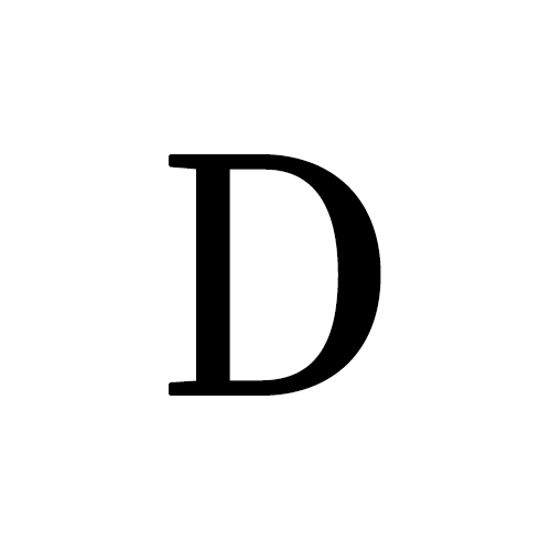 Letra D de la tipografía Didatic