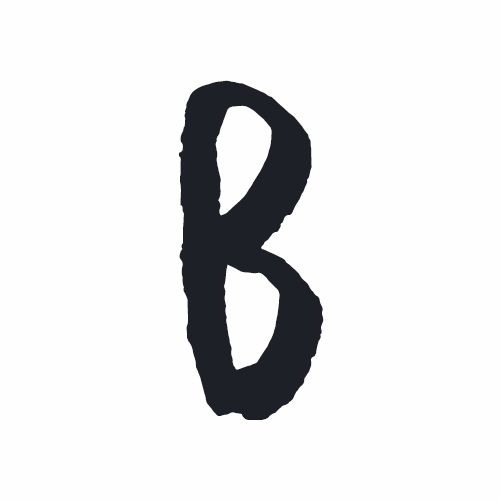 Letra B de la tipografía Besom
